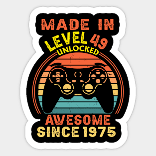 T4681975 Made In Level 49 Unlocked Awesome Since 1975 Sticker